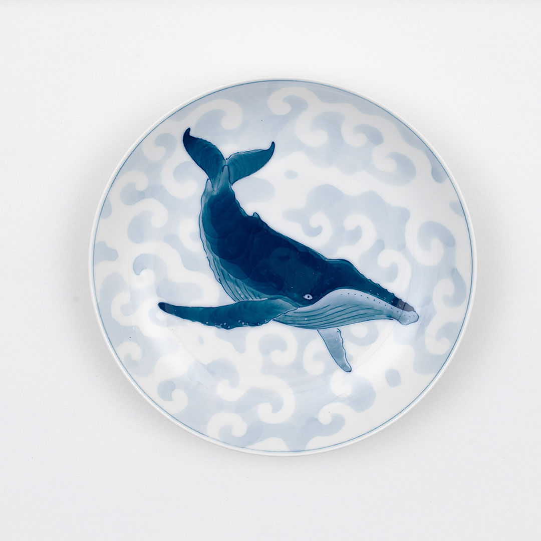 松野屋 キャンバスフラットショルダー 光雲窯 六寸皿 青海波鯨 伝統